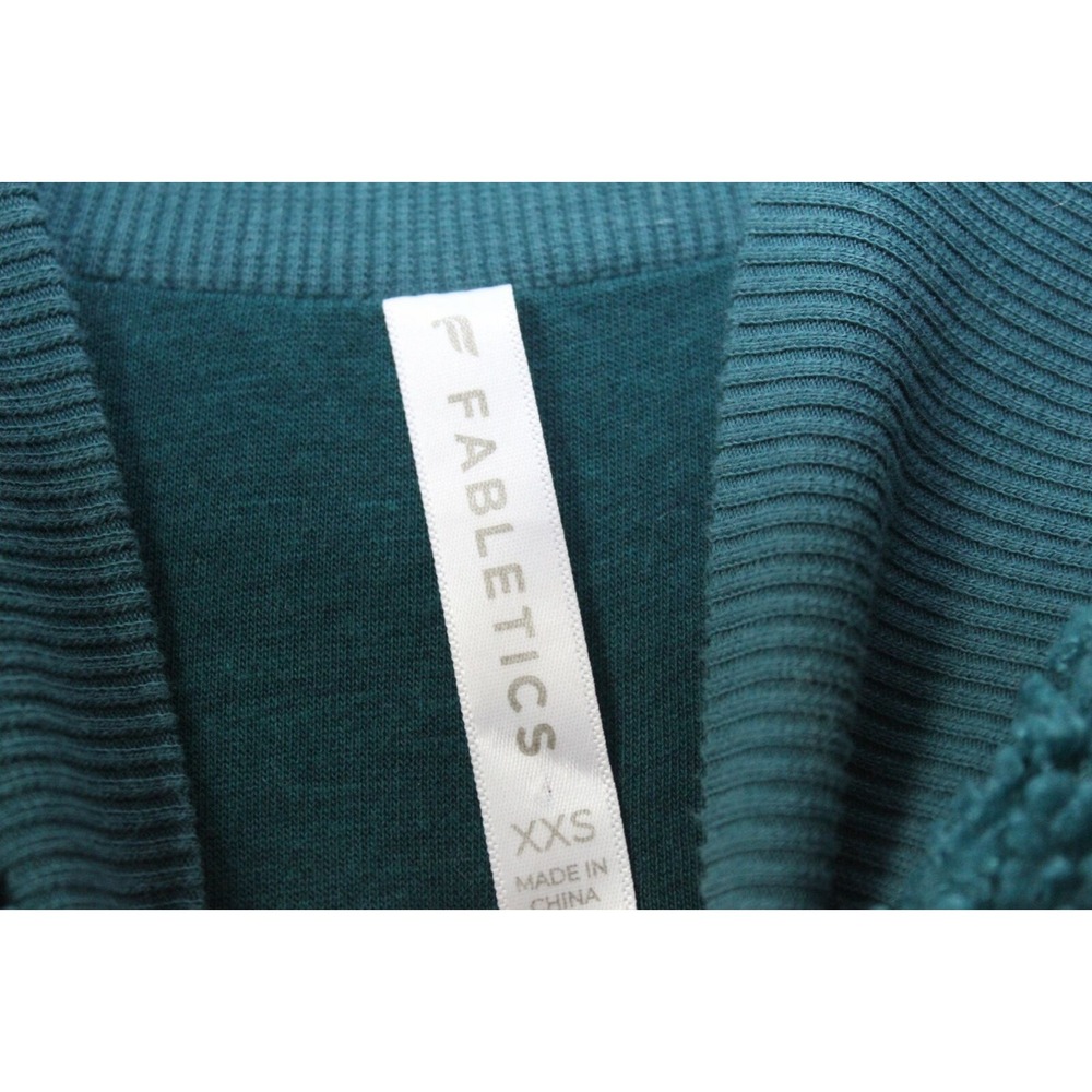 ✨2/$20 Fabletics Malia Polar Fleece Pullover Sweatshirt Teal Deep Pile XXS Cozy - Picture 7 of 11